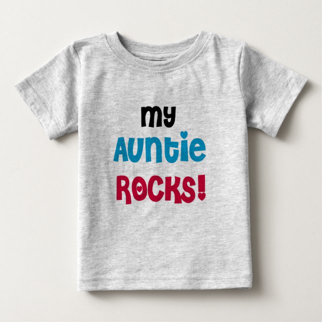 Camiseta Para Bebê Minha tia Rocks (Frente)