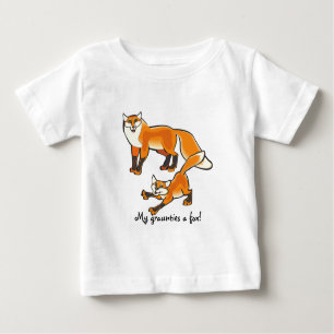 Camiseta Para Bebê Minhas graças são uma raposa! Gráfico de raposa cú