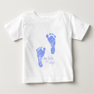 Camiseta Para Bebê Minhas primeiras etapas - azul