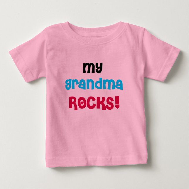 Camiseta Para Bebê Minhas rochas da avó (Frente)