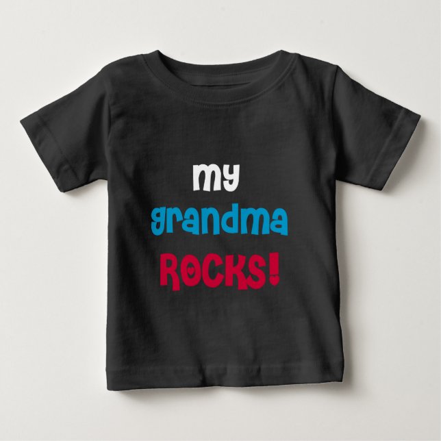 Camiseta Para Bebê Minhas rochas da avó (Frente)