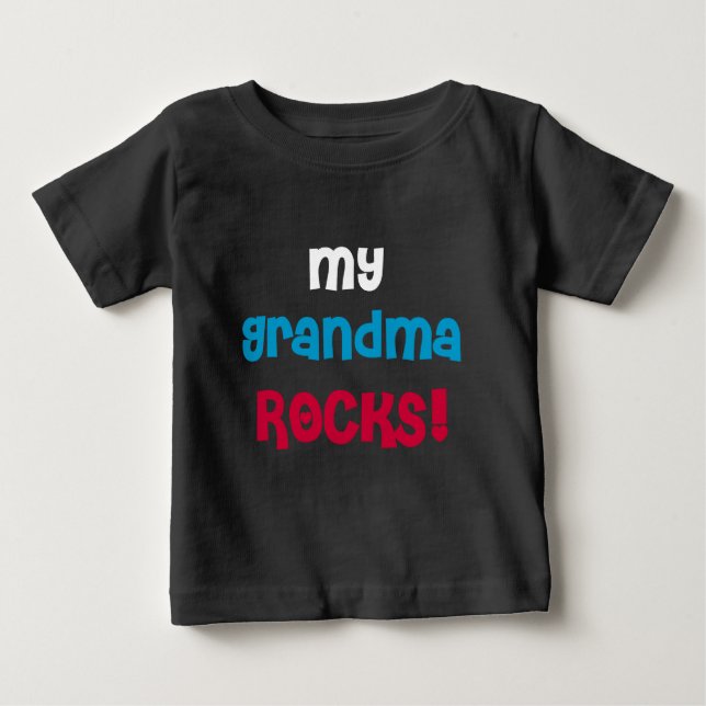 Camiseta Para Bebê Minhas rochas da avó (Frente)