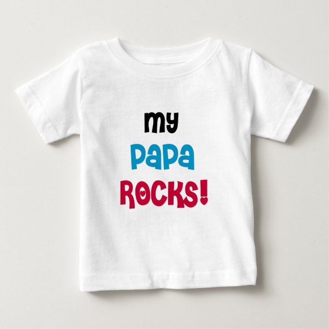 Camiseta Para Bebê Minhas rochas da papá (Frente)