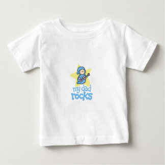 Camiseta Para Bebê Minhas rochas do pai - bebê com guitarra