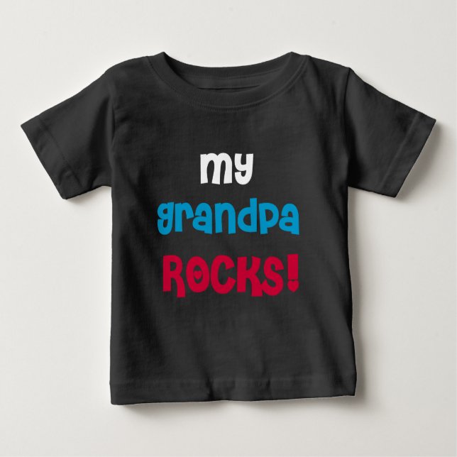 Camiseta Para Bebê Minhas rochas do vovô (Frente)