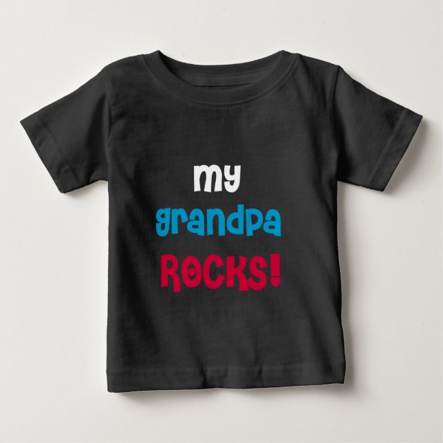 Camiseta Para Bebê Minhas rochas do vovô (Frente)