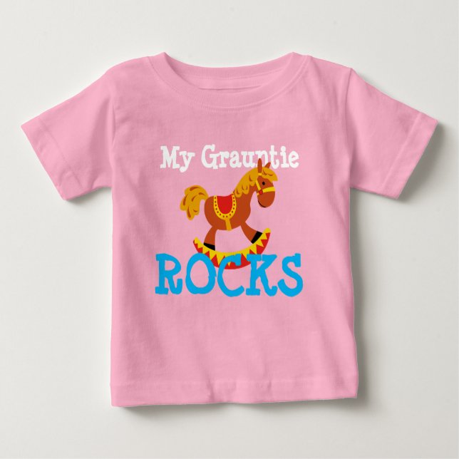 Camiseta Para Bebê "Minhas Rochas Grauntie!" Baby T-Shirt (Frente)