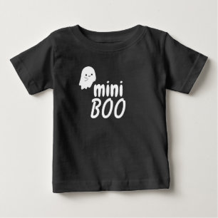 Camiseta Para Bebê Mini BOO Halloween Fofinho Fantasma Família Coorde