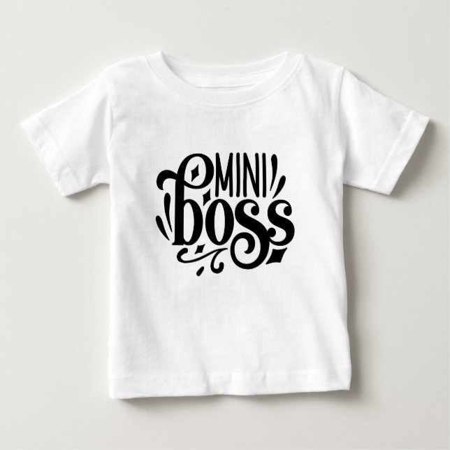 Camiseta Para Bebê Mini Boss, bebê chefe (Frente)