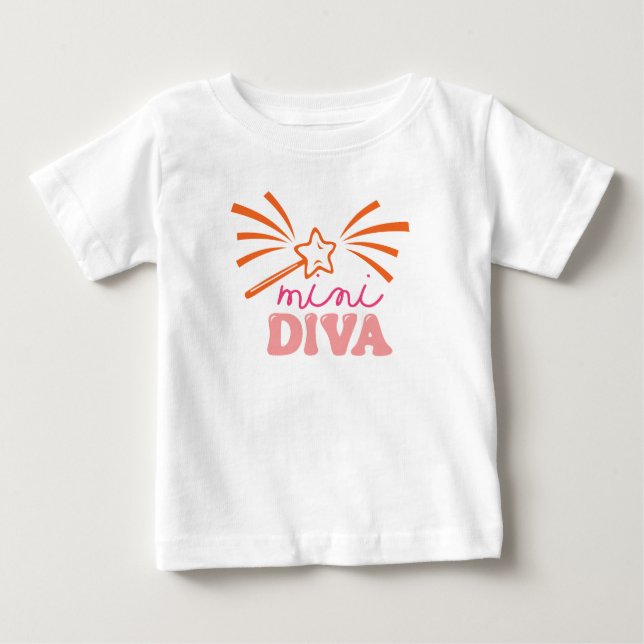 Camiseta Para Bebê Mini Diva (Frente)