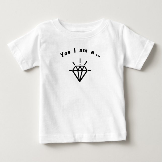 Camiseta Para Bebê MINI T-shirt Bébé Baby Diamant Noir  (Frente)