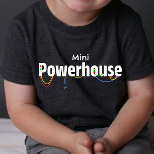 Camiseta Para Bebê Mini Tiny Baby Powerhouse   T-Shirt Engraçado   DP