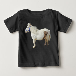 Camiseta Para Bebê Miniatura pony mini WHITE HORSE pequeno