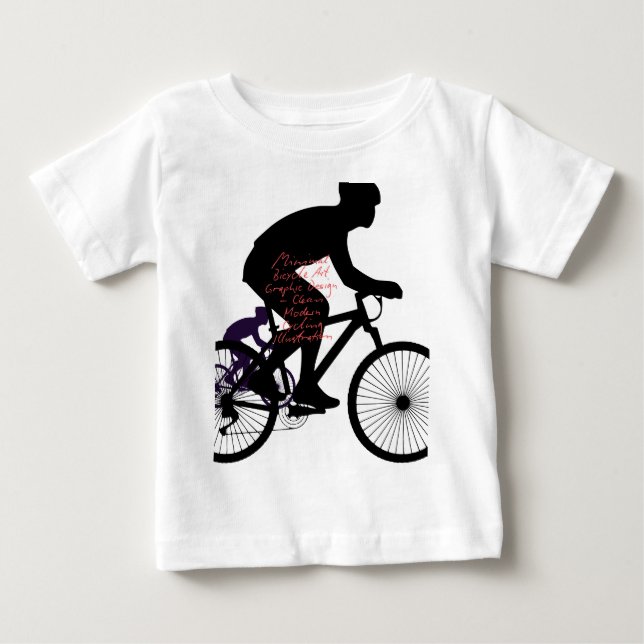 Camiseta Para Bebê Minimal Bicycle Art  (Frente)
