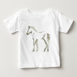 Camiseta Para Bebê Mínimo e moderno Cavalo Branco Traçado Elegante