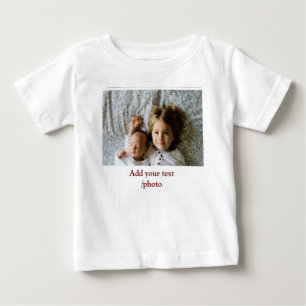 Camiseta Para Bebê Mínimo simples ADICIONE O TEXTO FOTOGRÁFICO