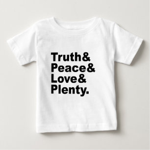 Camiseta Para Bebê Ministérios da Verdade & Paz & Amor & Abundância