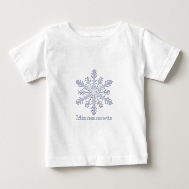Camiseta Para Bebê Minnesnowta Blue Snowflake (Frente)