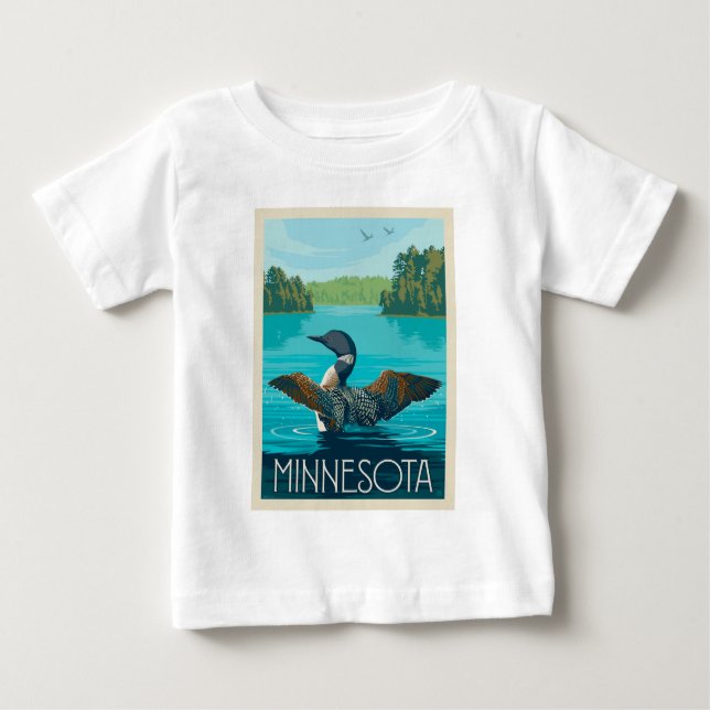 Camiseta Para Bebê Minnesota | Loon (Frente)