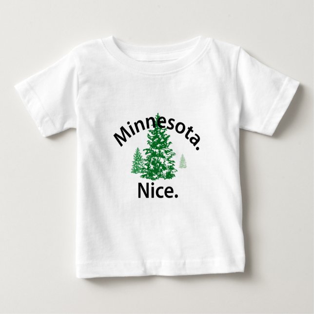 Camiseta Para Bebê Minnesota Nice. Ponto! (texto em preto) (Frente)