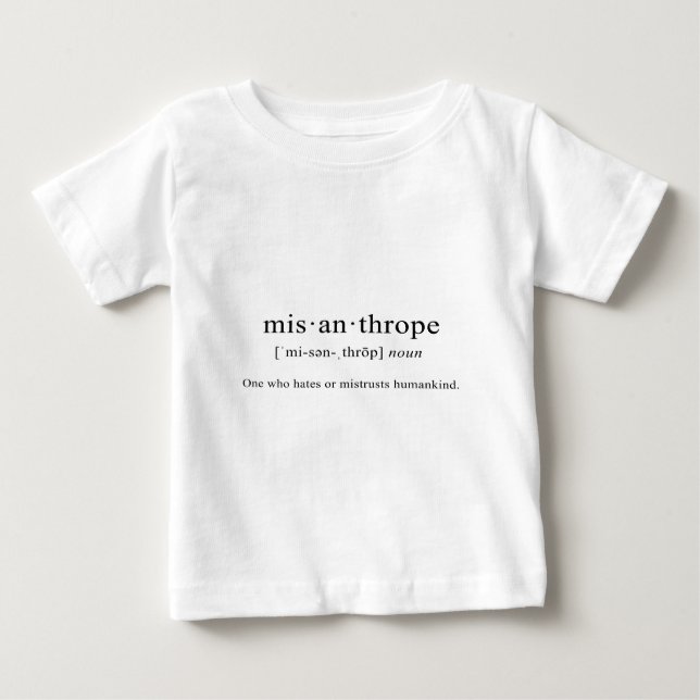 Camiseta Para Bebê Misanthrope [definição] (Frente)