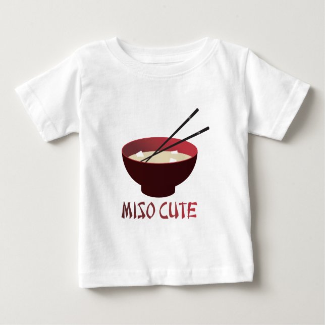Camiseta Para Bebê Miso bonito (Frente)