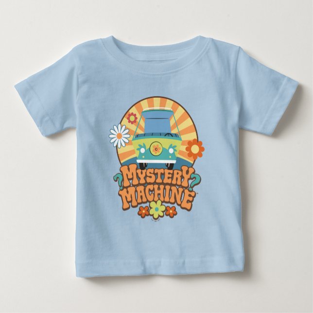 Camiseta Para Bebê Mistério Máquina Van Floral Gráfico (Frente)