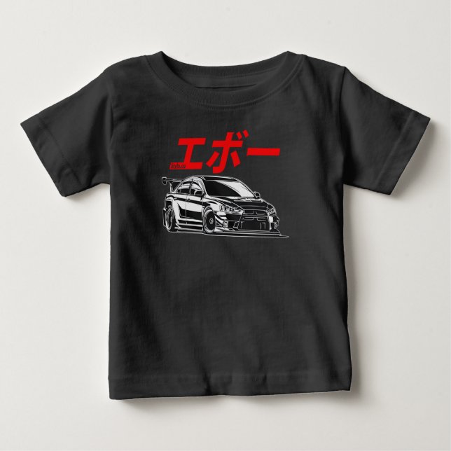 Camiseta Para Bebê Mitsubishi EVO Japão Estilo T-Shirt Para Mulheres (Frente)