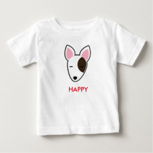 Camiseta Para Bebê Miúdo feliz de Petory bull terrier