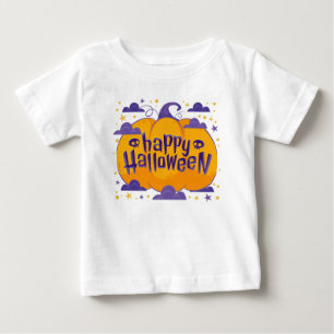 Camiseta Para Bebê Miúdos da Abóbora Feliz Dia das Bruxas