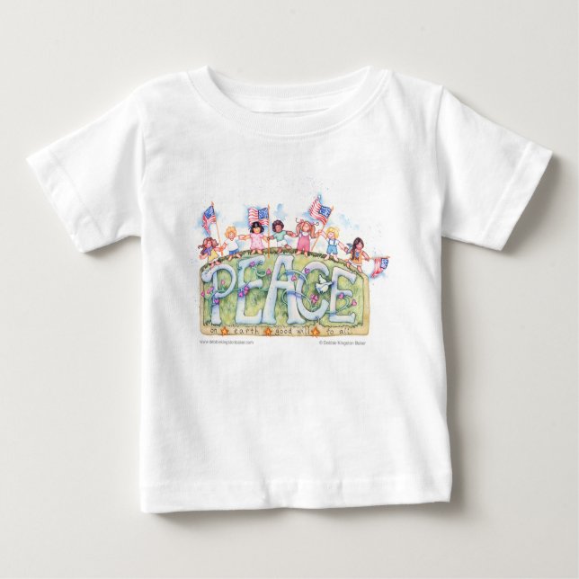 Camiseta Para Bebê Miúdos da paz (Frente)