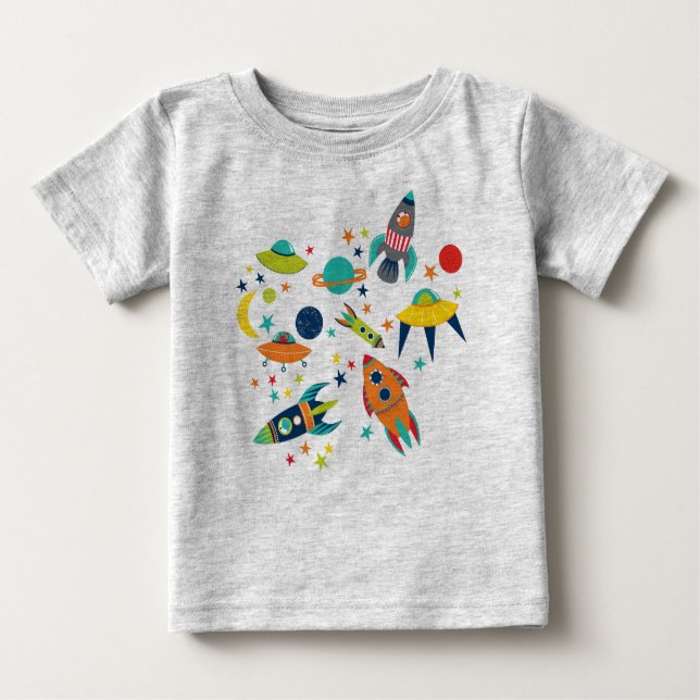 Camiseta Para Bebê Miúdos do espaço (Frente)