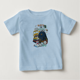Camiseta Para Bebê Mochila de Volta às Aulas, Ônibus e Livros Design