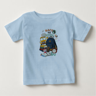 Camiseta Para Bebê Mochila de Volta às Aulas, Ônibus e Livros Design