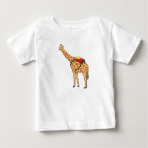 Camiseta Para Bebê Mochila Giraffe