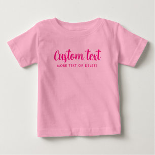 Camiseta Para Bebê Modelo de Foto com Texto Personalizado Manuscrito