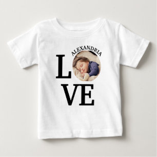 Camiseta Para Bebê Modelo de foto de amor personalizado moderno
