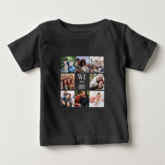 Camiseta Para Bebê Modelo de Foto Personalizado "Somos Família" (Frente)