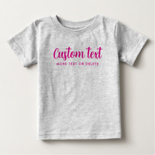 Camiseta Para Bebê Modelo de imagem de texto personalizado de caligra