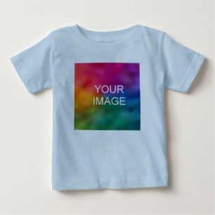 Camiseta Para Bebê Modelo de Tendência de Cor Azul Elegante Personali