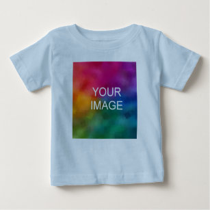 Camiseta Para Bebê Modelo de Tendência de Cor Azul Elegante Personali