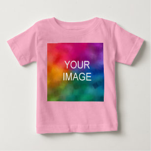 Camiseta Para Bebê Modelo de Tendência de Cor Rosa para Adicionar Ima