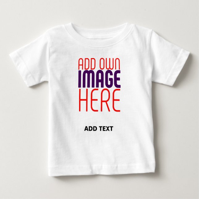 CAMISETA PARA BEBÊ MODELO DE TEXTO DE IMAGEM BRANCA SIMPLES EDITÁVEL  (Frente)