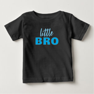 Camiseta Para Bebê Modelo de texto personalizado preto e azul Little