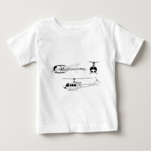 Camiseta Para Bebê Modelo de UH1 Huey (Iriquois)