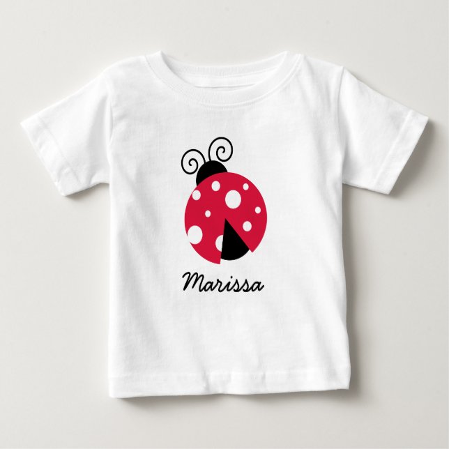 Camiseta Para Bebê Modelos Personalizados Ladybug (Frente)