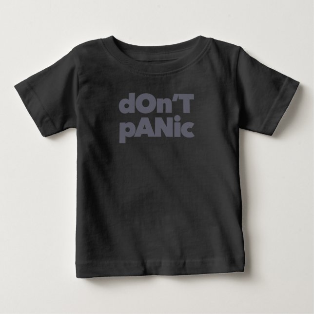 Camiseta Para Bebê Modern, simple, bold cool graphic of Don't Panic (Frente)