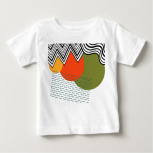 Camiseta Para Bebê Moderno do Médio do século abstrato
