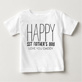 Camiseta Para Bebê Moderno Feliz Tipografia do Dia dos Pais pela 1ª V