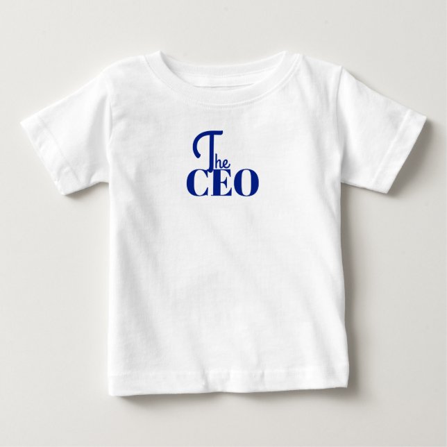 Camiseta Para Bebê Moderno Minimal O CEO Azul (Frente)